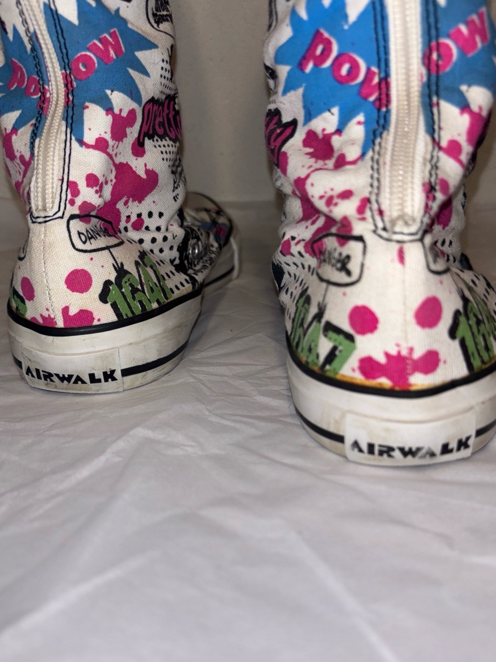 Vintage Airwalk knee high graffiti tennis shoes lace ups Retro Y2K women’s 8.5 - Picture 8 of 13